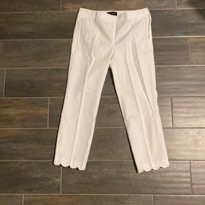 Talbots White Scallop Crop Size 2